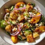 peach panzanella salad