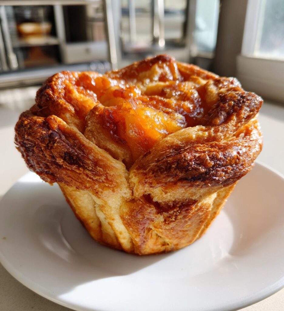 peach pie cruffins