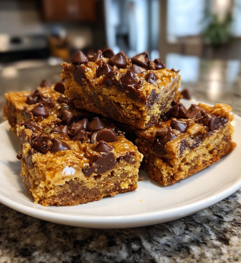 peanut butter chocolate chip bars - detail 1