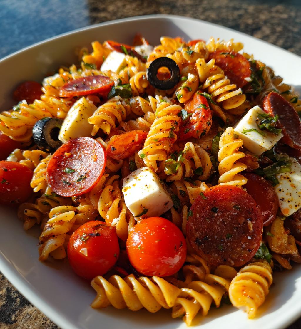pepperoni pasta salad recipe - detail 1