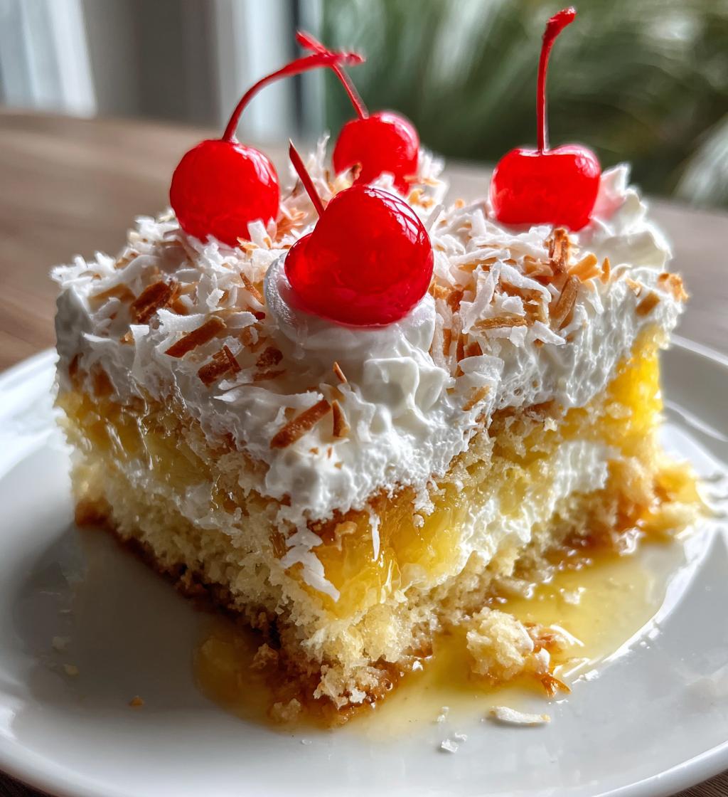 pina colada poke cake