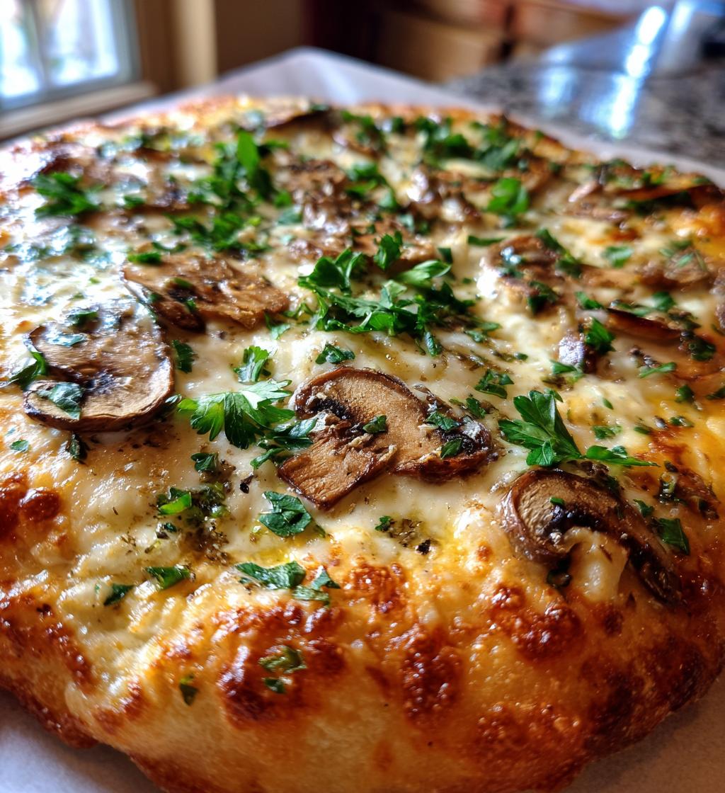pizza with mushrooms mozzarella and truffle - detail 1