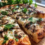 pizza with mushrooms mozzarella and truffle