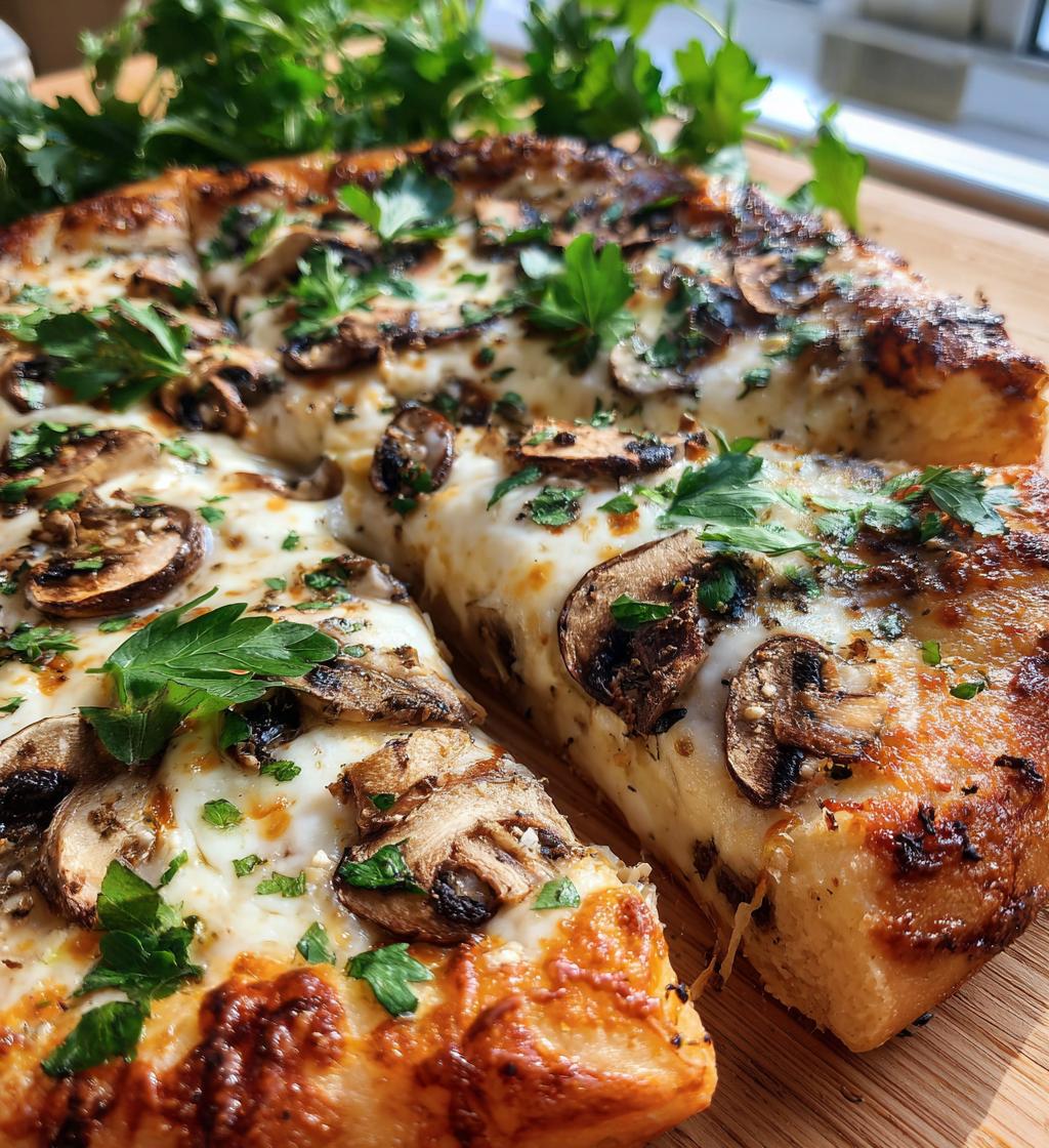 pizza with mushrooms mozzarella and truffle