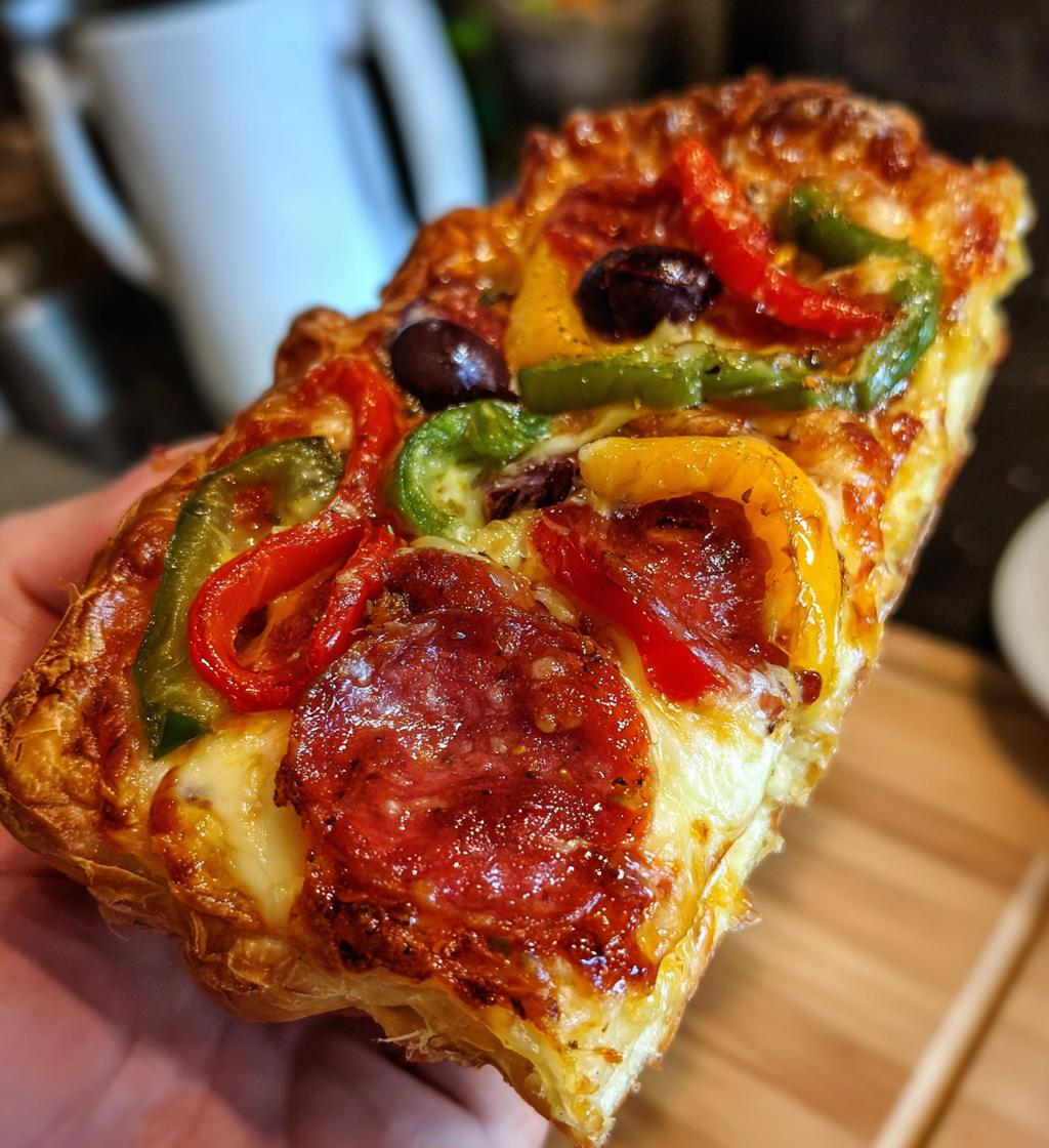 puff pastry pizza - detail 1