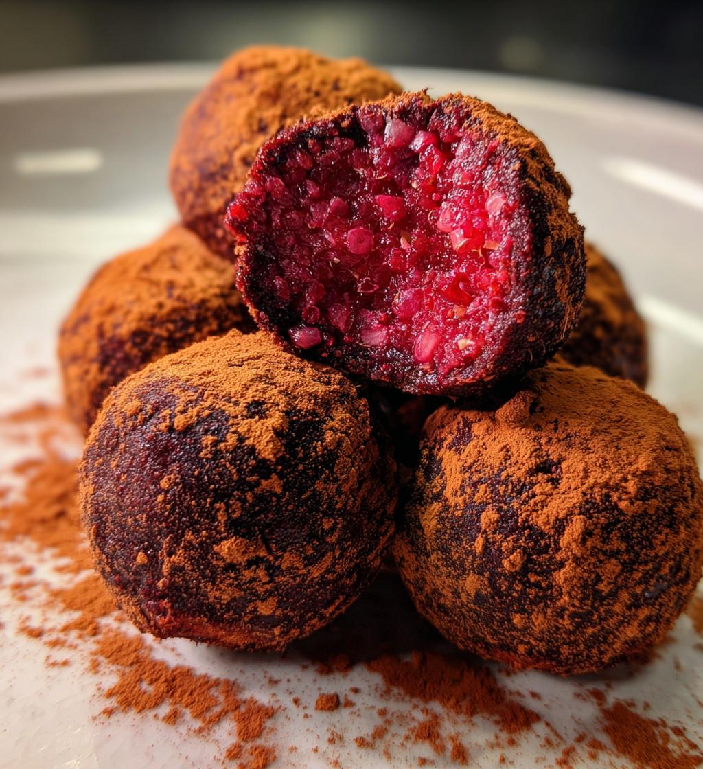 raspberry truffles - detail 1