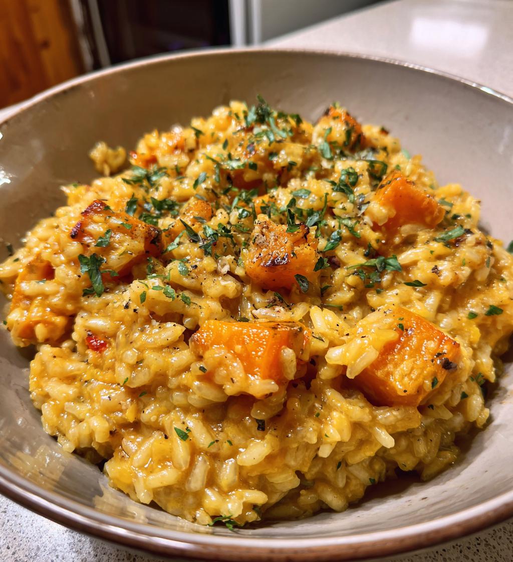 roasted garlic and butternut squash risotto