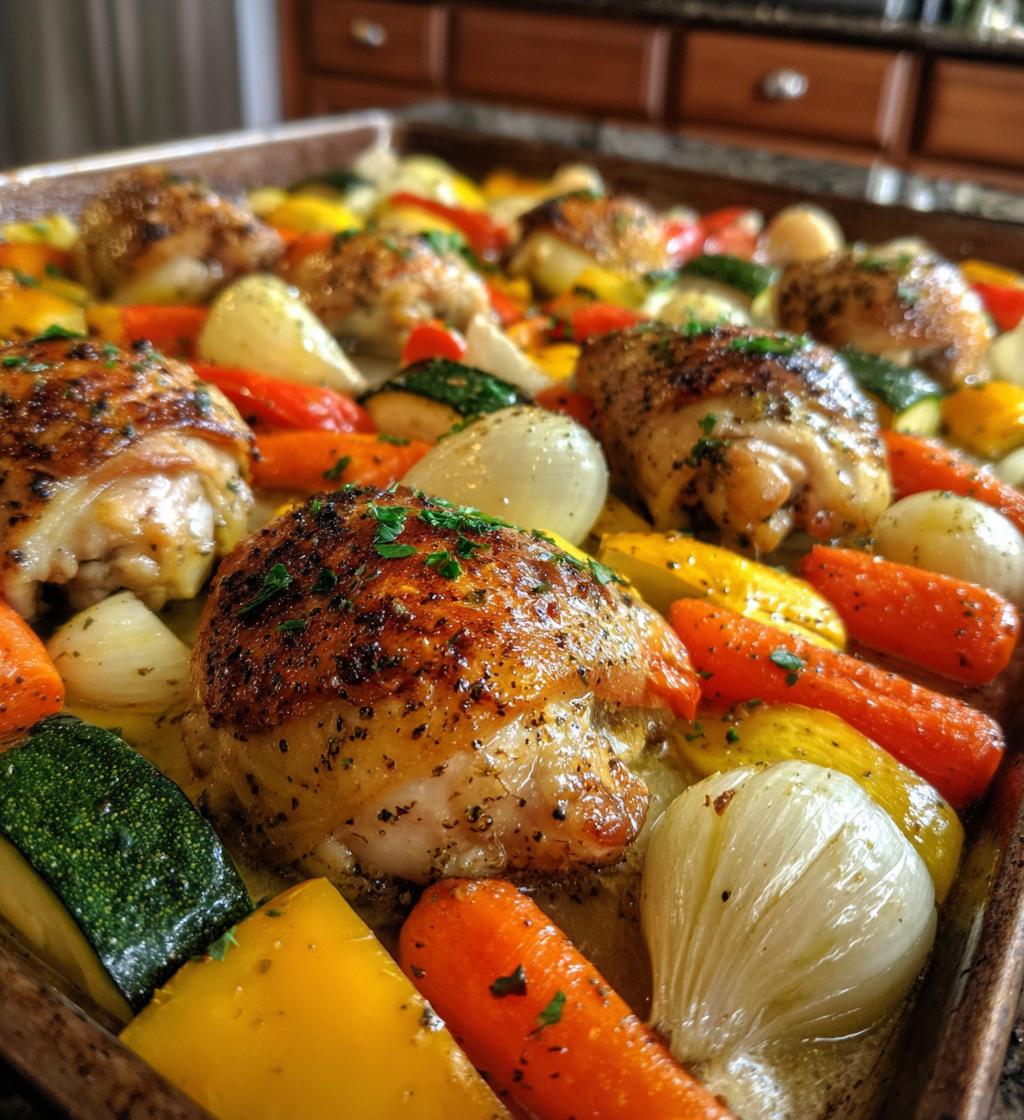 roasted garlic chicken and vegetables - detail 1