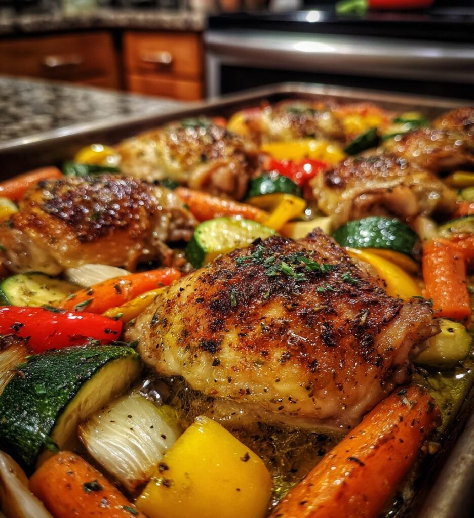 roasted garlic chicken and vegetables
