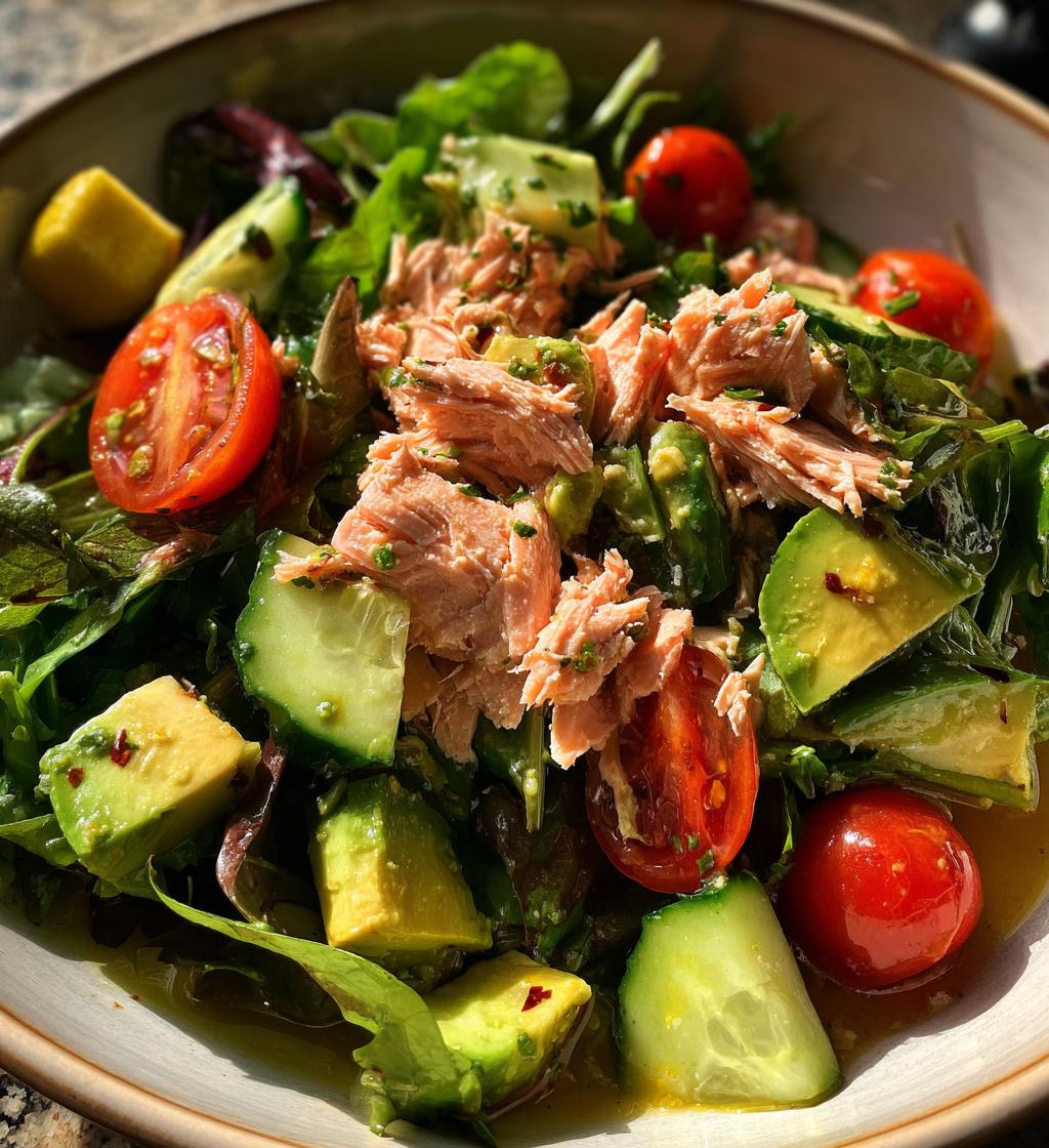 salmon salad - detail 1