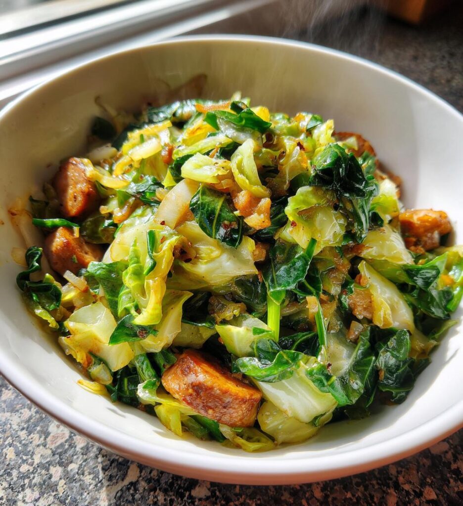 sausage and cabbage stir fry