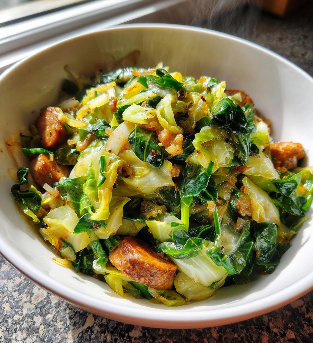 sausage and cabbage stir fry