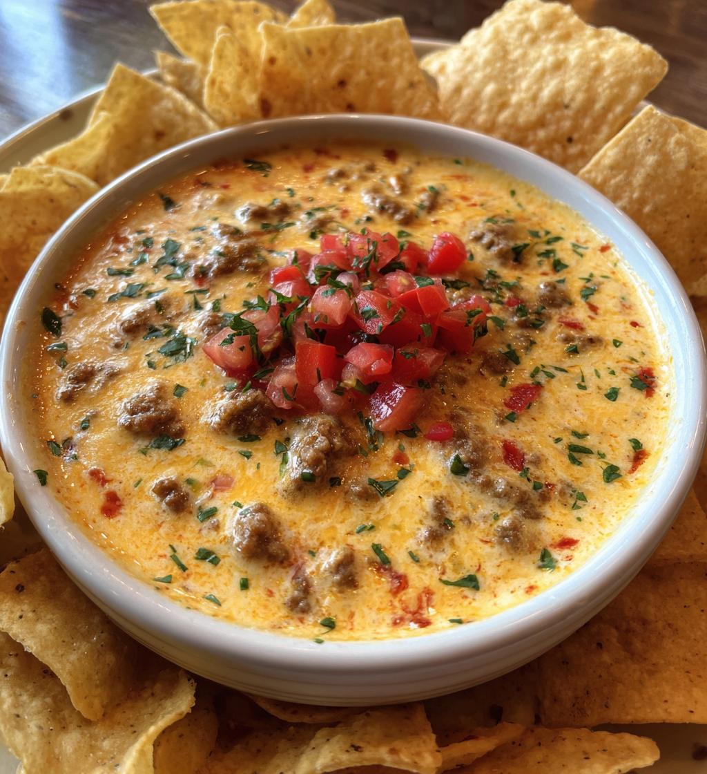 sausage queso dip - detail 1