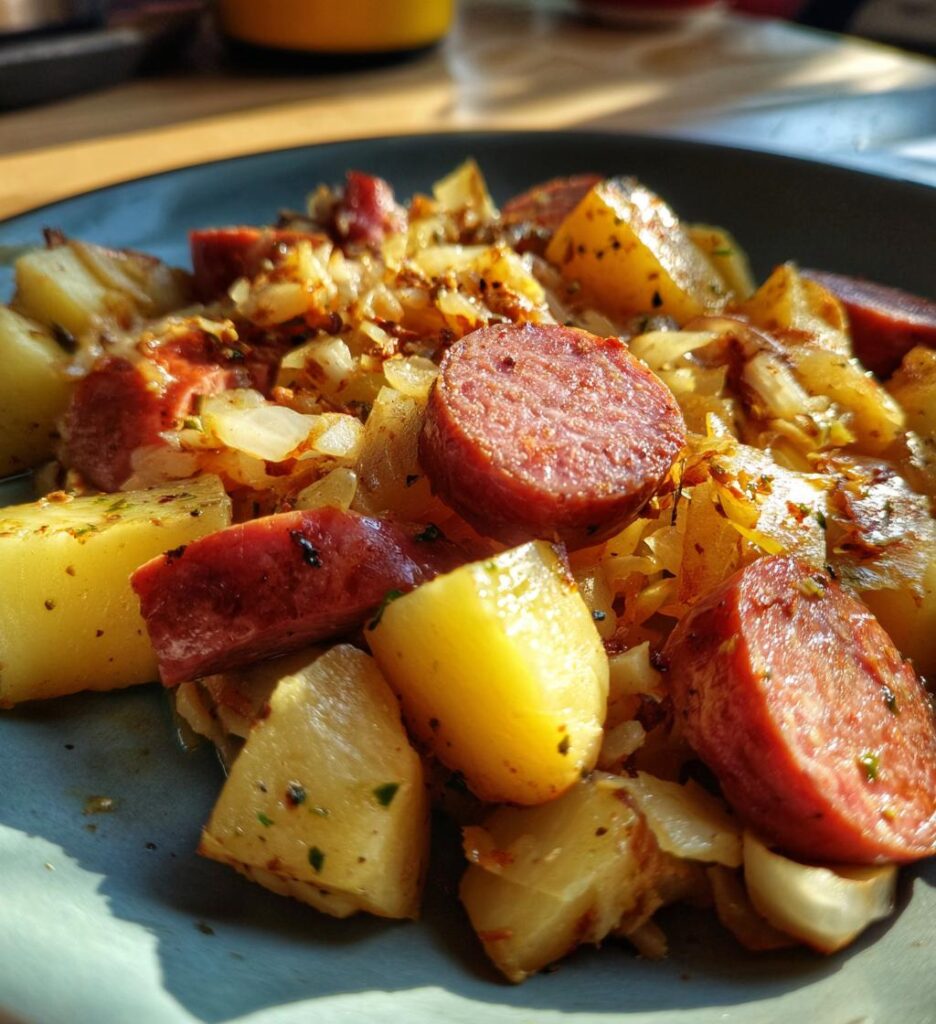 sausage sauerkraut and potatoes