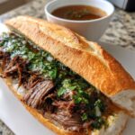 short rib pho french dip banh mi with thai basil chimichurri