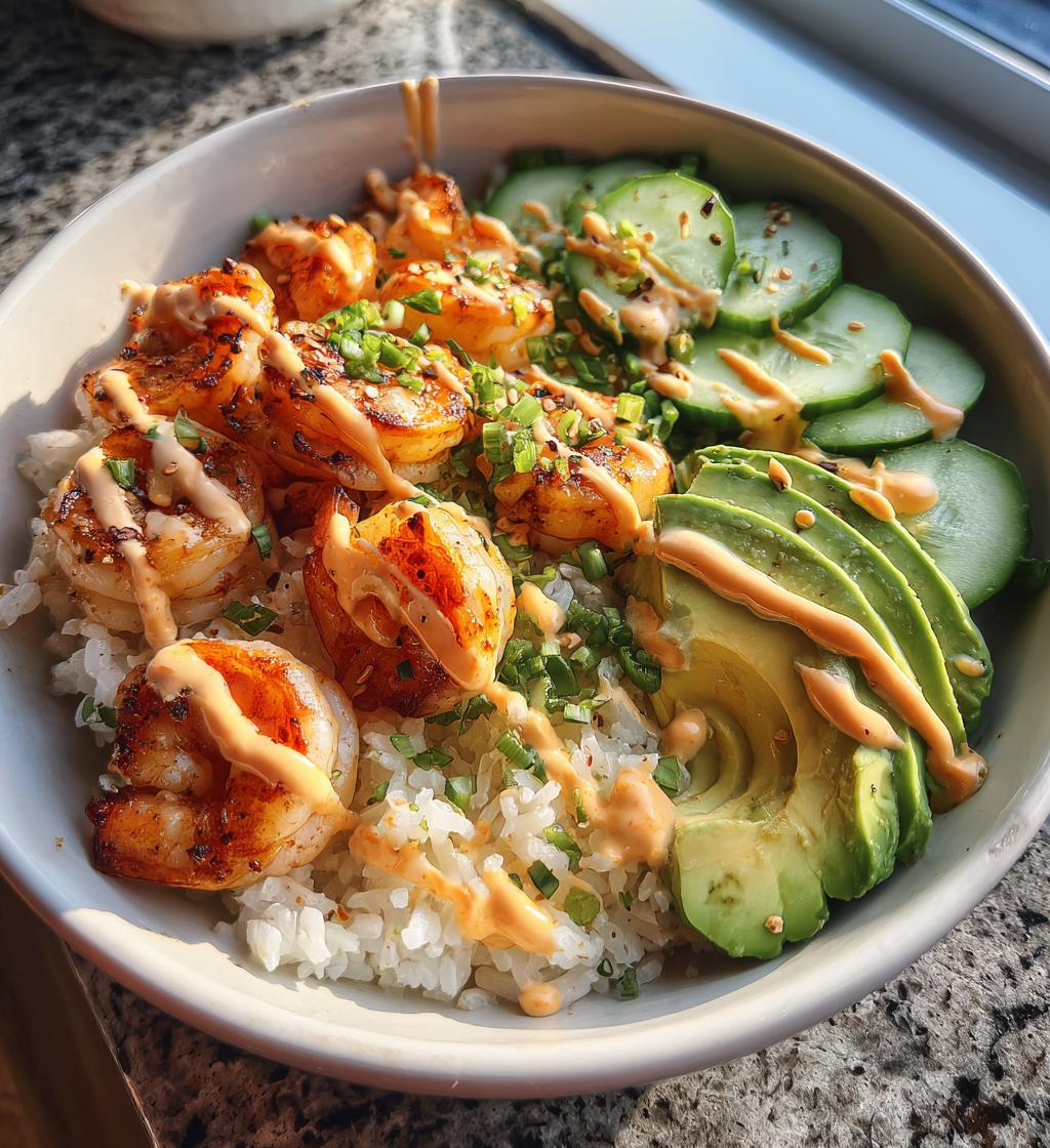 shrimp rice bowls with spicy mayo - detail 1