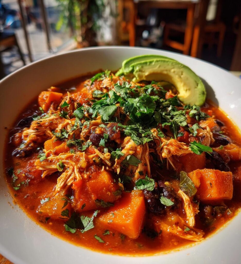 slow cooker chicken and sweet potato chili