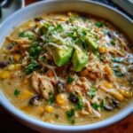 slow cooker creamy green chile chicken enchilada soup