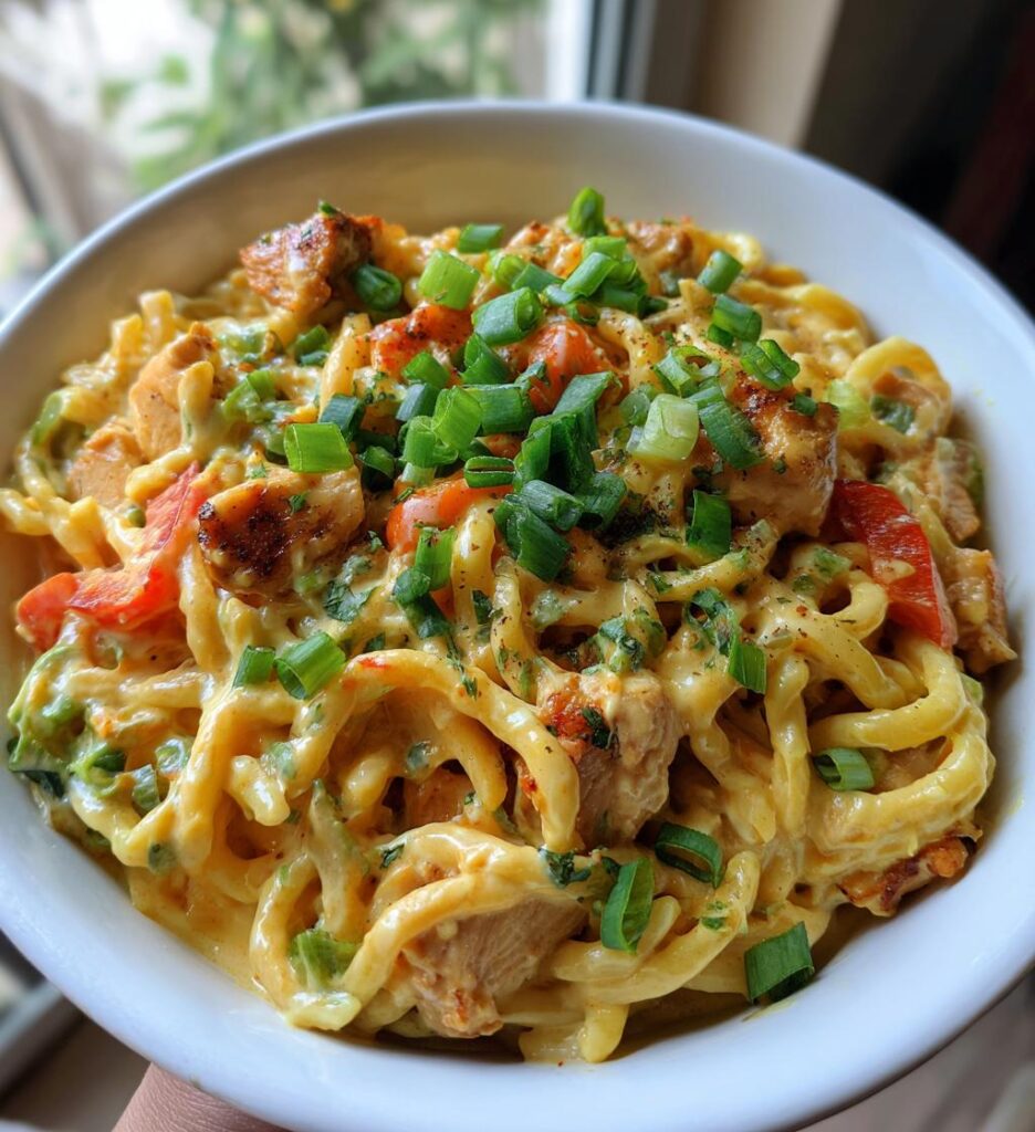 spicy queso protein pasta