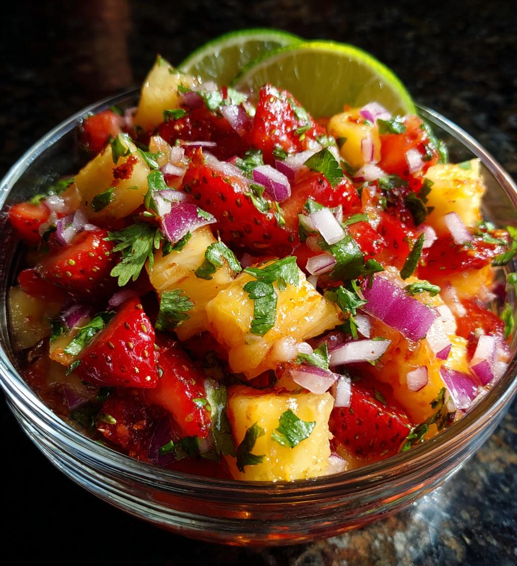 strawberry pineapple salsa - detail 1