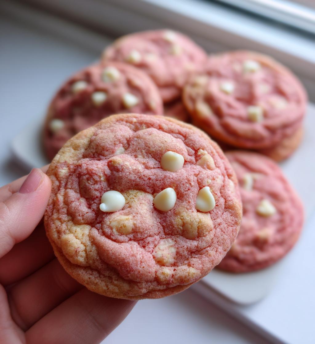 strawberry pudding cookies - detail 1