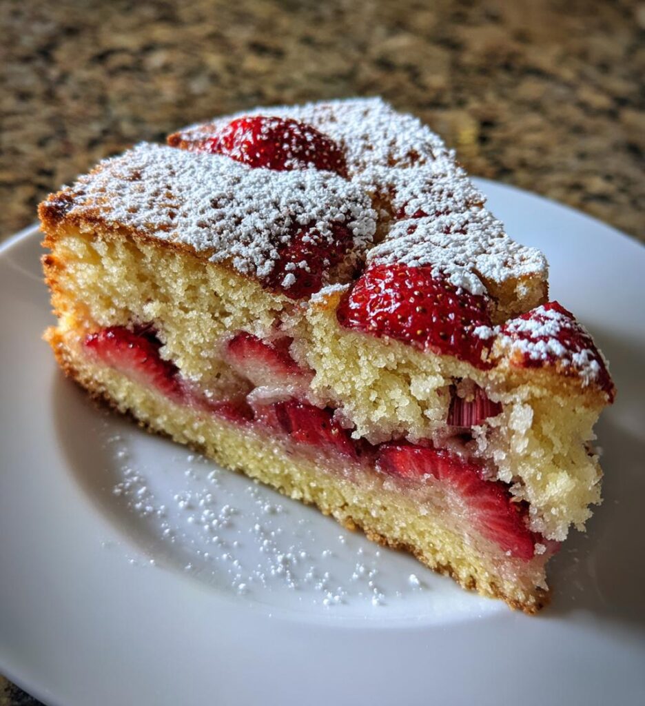 strawberry rhubarb cake