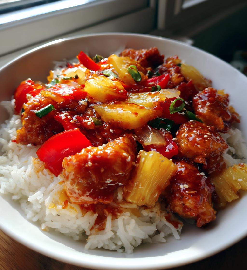 sweet and sour chicken with pineapple - detail 1