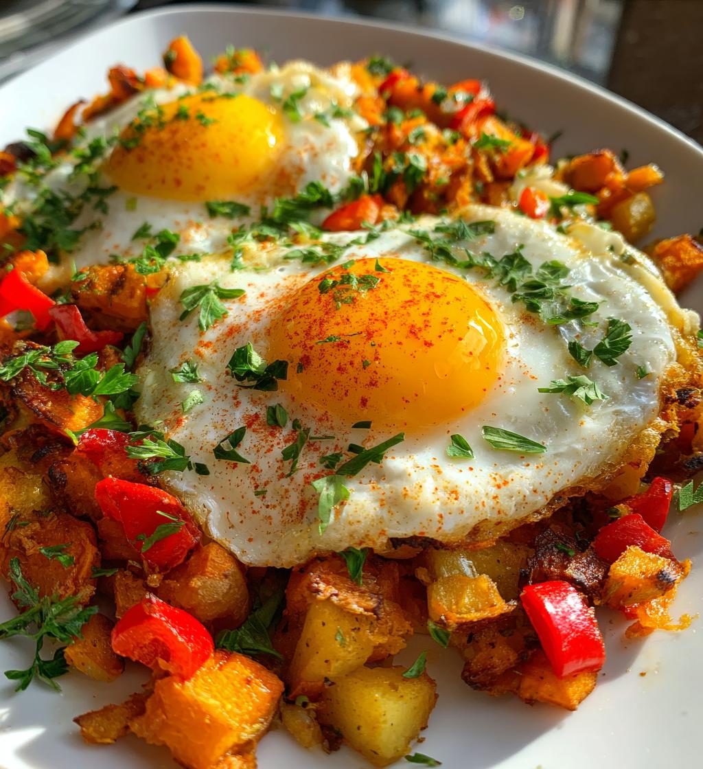 sweet potato hash with eggs - detail 1