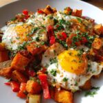 sweet potato hash with eggs