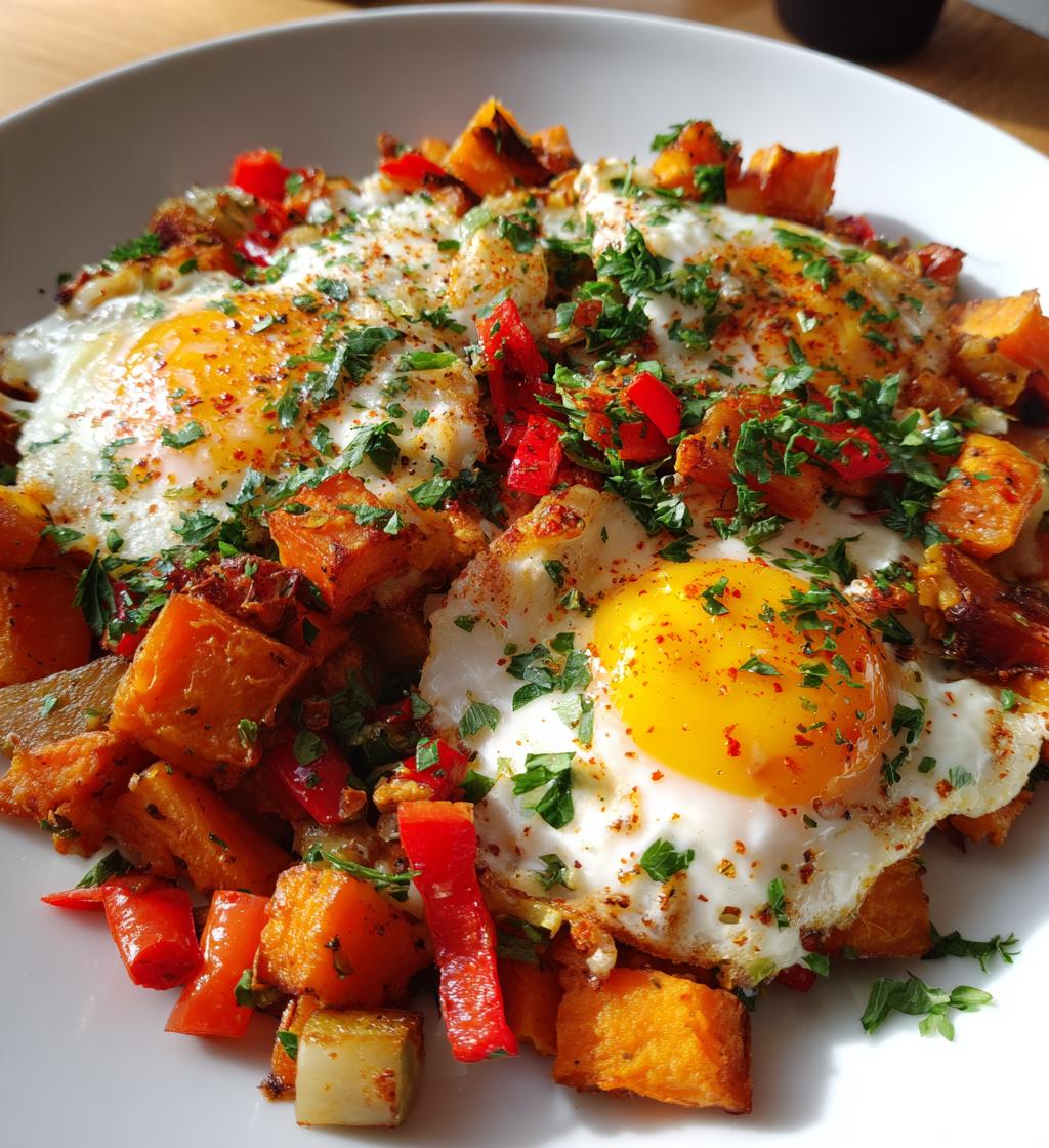 sweet potato hash with eggs