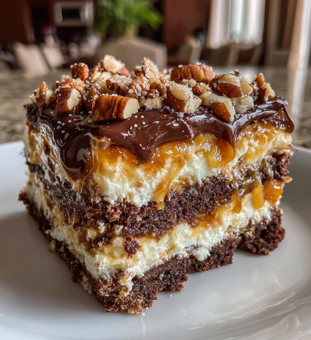 turtle lasagna dessert - detail 1