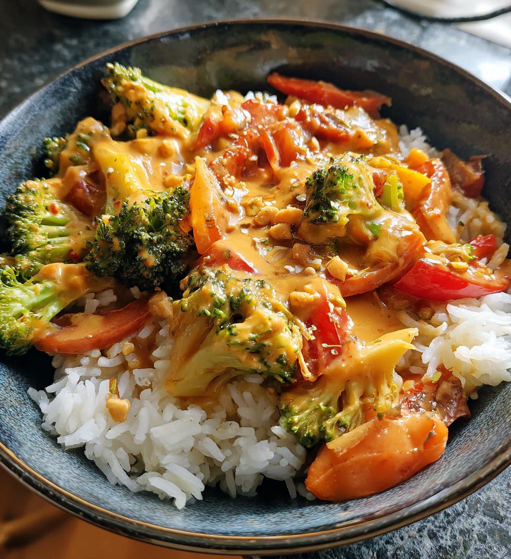 vegetable stir fry with peanut sauce - detail 1