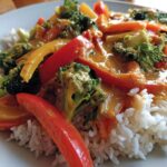 vegetable stir fry with peanut sauce