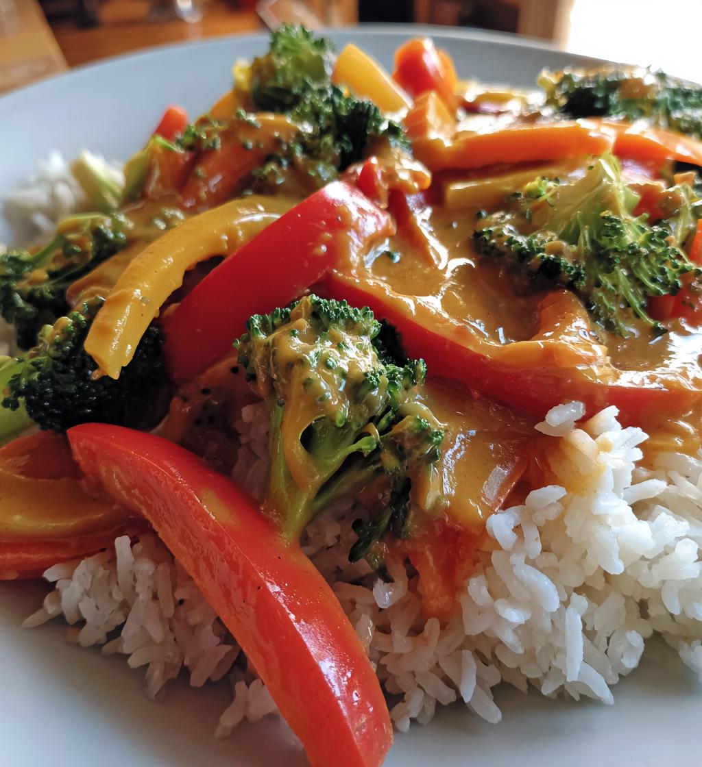 vegetable stir fry with peanut sauce