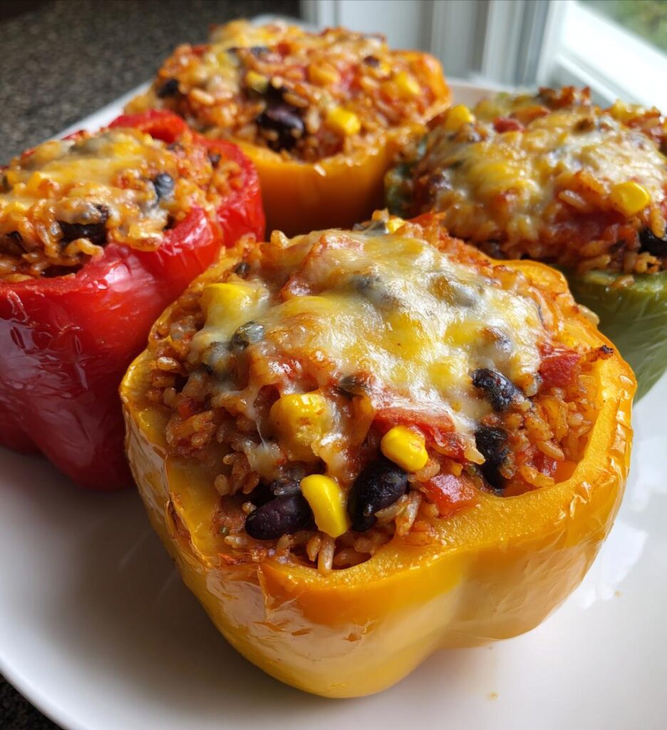 vegetarian stuffed bell peppers with rice