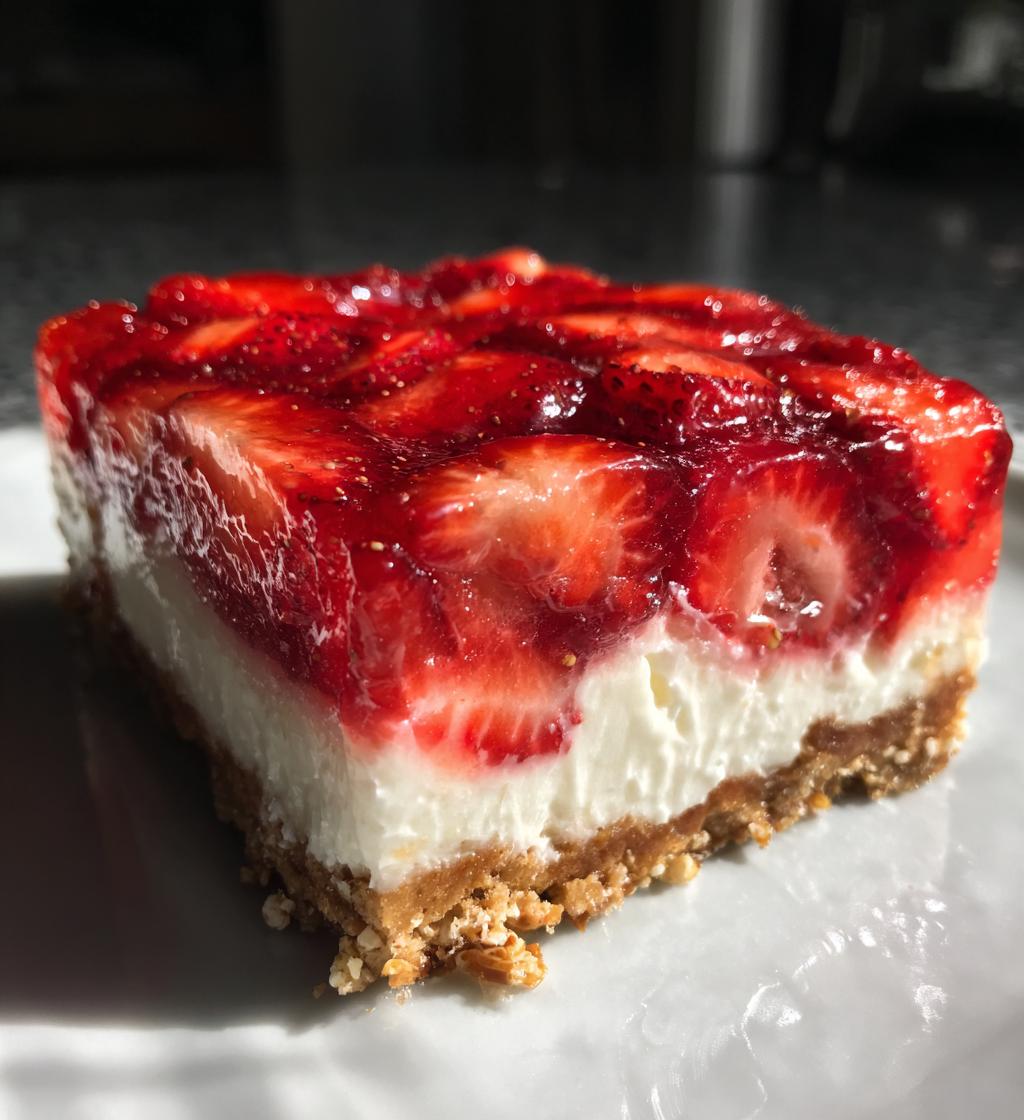 walking strawberry pretzel salad - detail 1