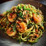 zucchini noodle pad thai with shrimp