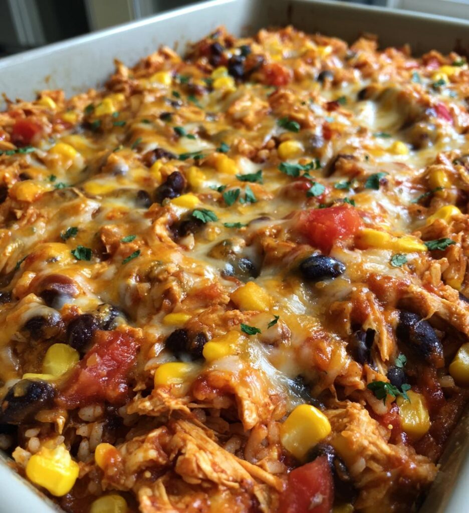 Chicken Enchilada Rice Casserole
