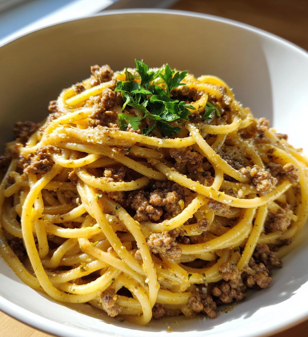 Creamy Parmesan Beef Linguine with Garlic Butter Sauce - detail 1