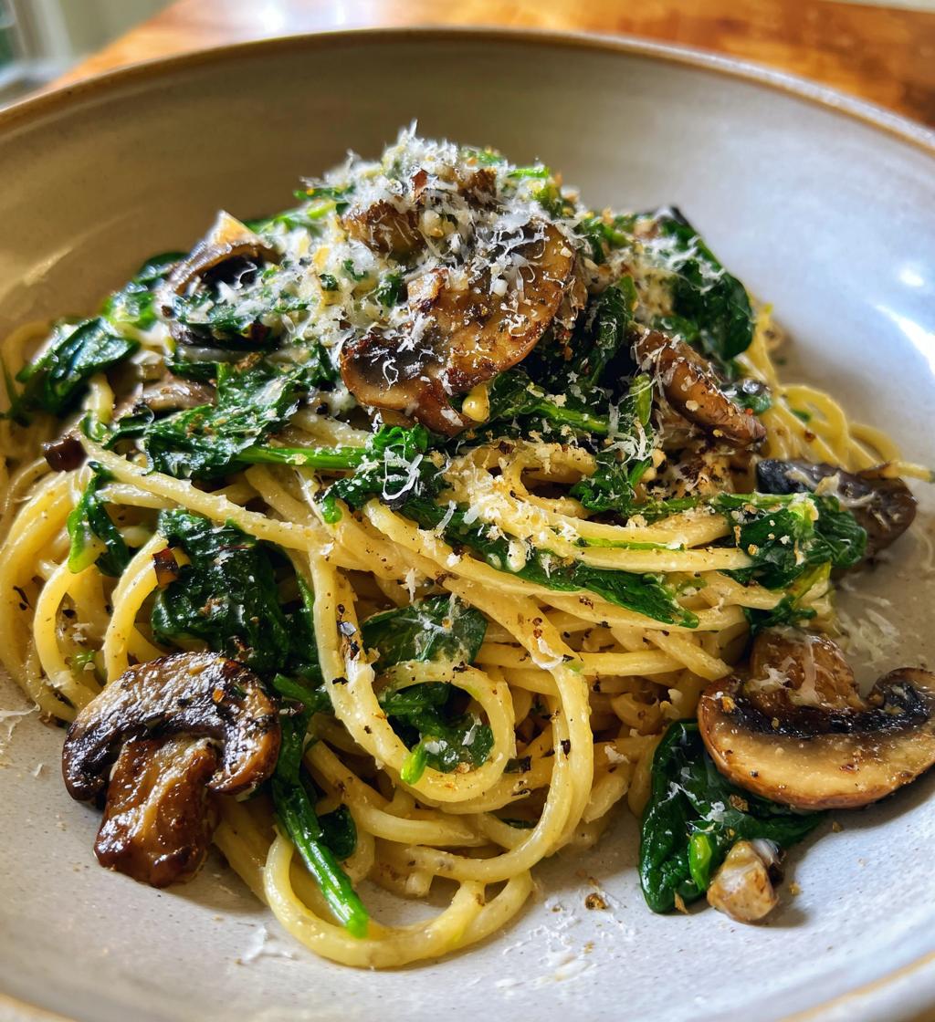 Spinach Mushroom Pasta - detail 1
