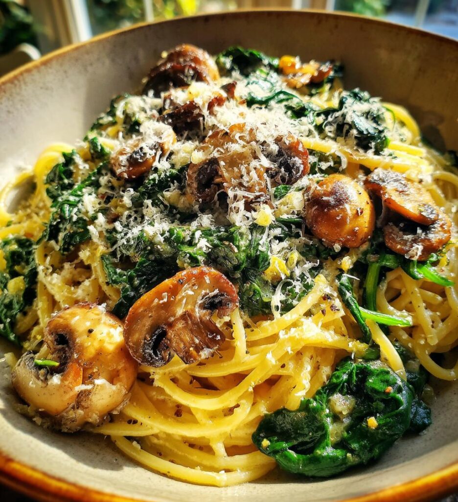 Spinach Mushroom Pasta