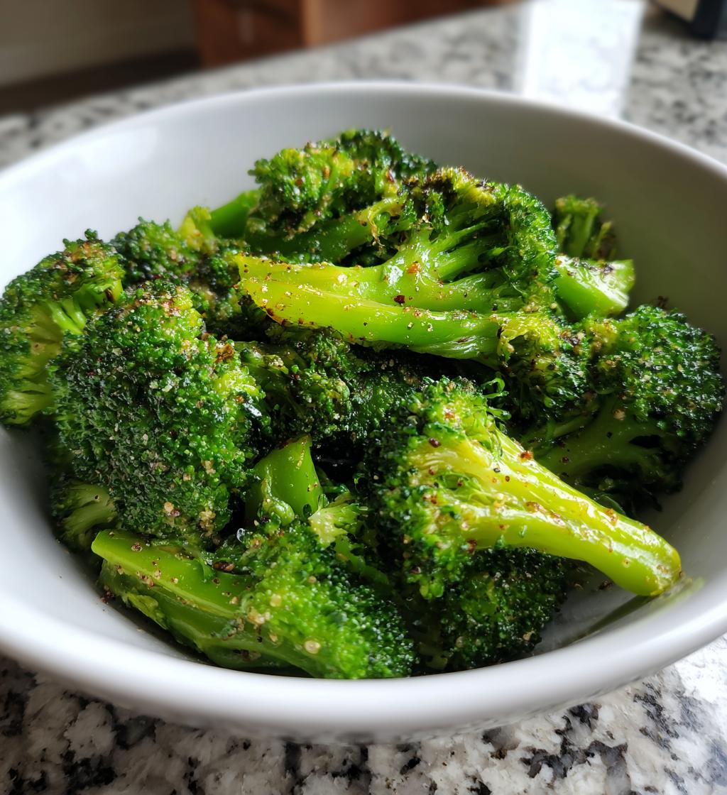 air fryer broccoli - detail 1