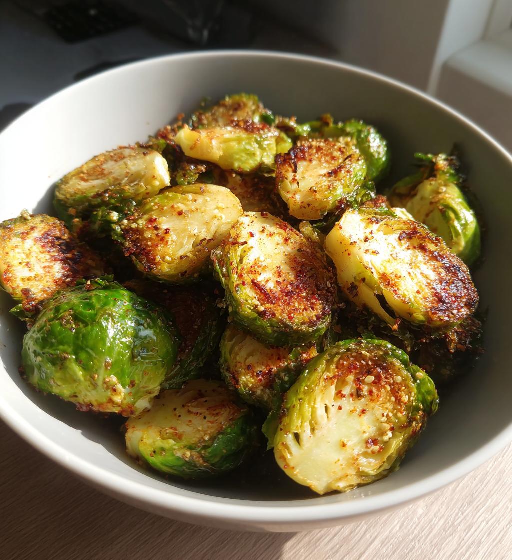 air fryer brussel sprouts - detail 1