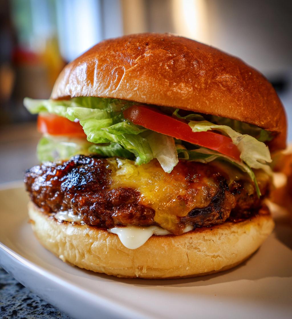 air fryer burgers - detail 1