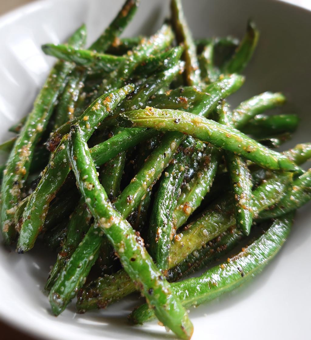 air fryer green beans - detail 1