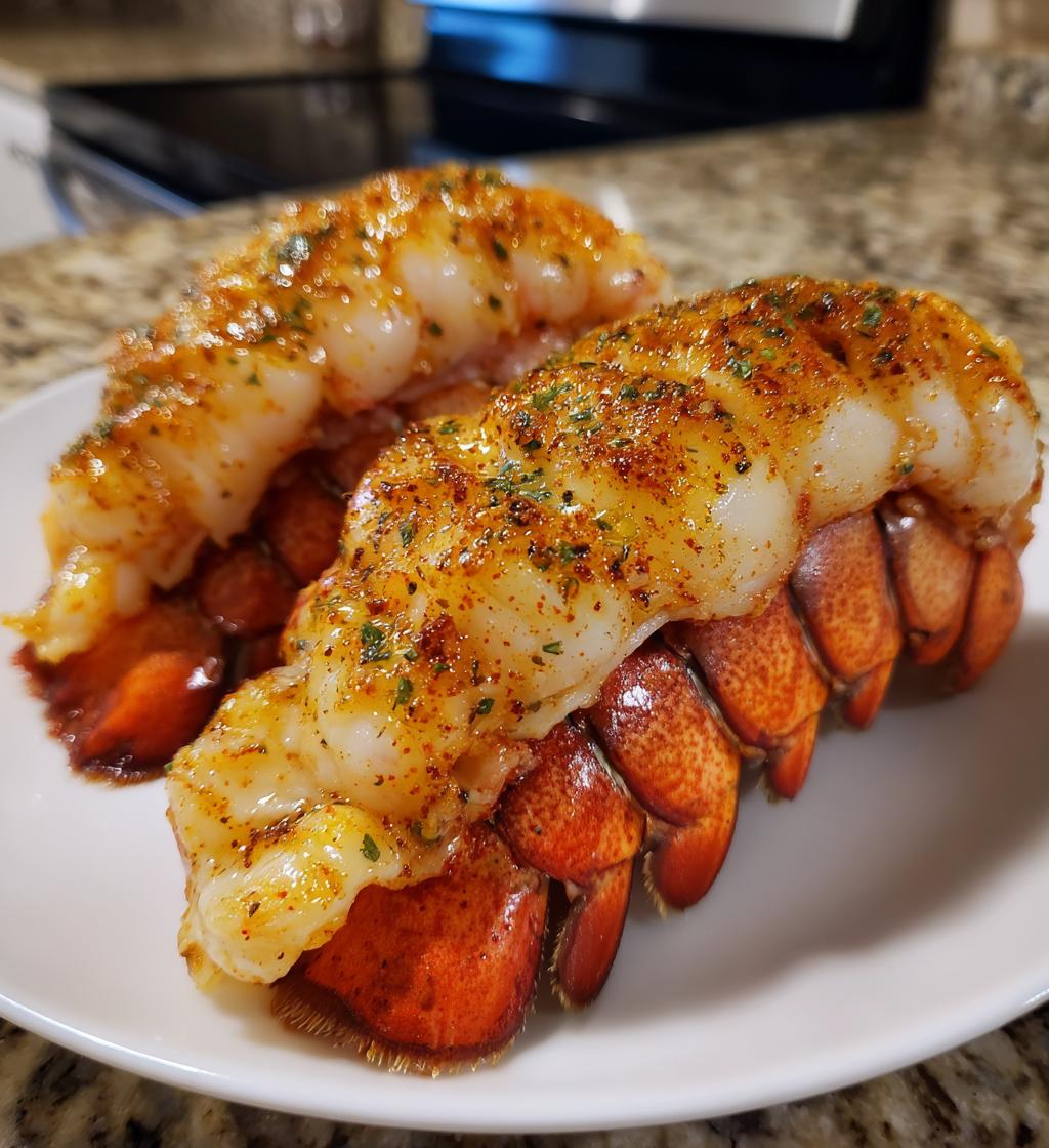 air fryer lobster tails - detail 1