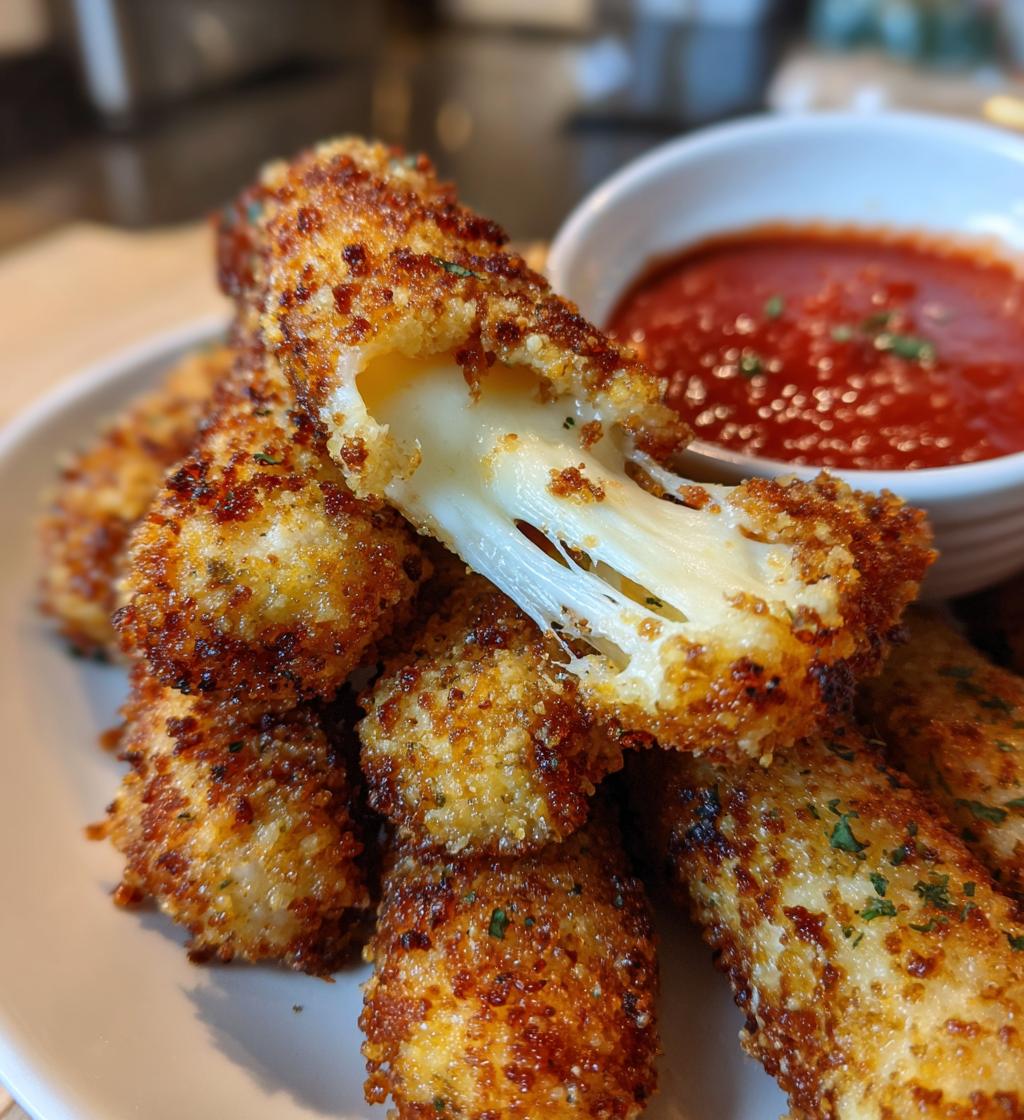 air fryer mozzarella sticks - detail 1