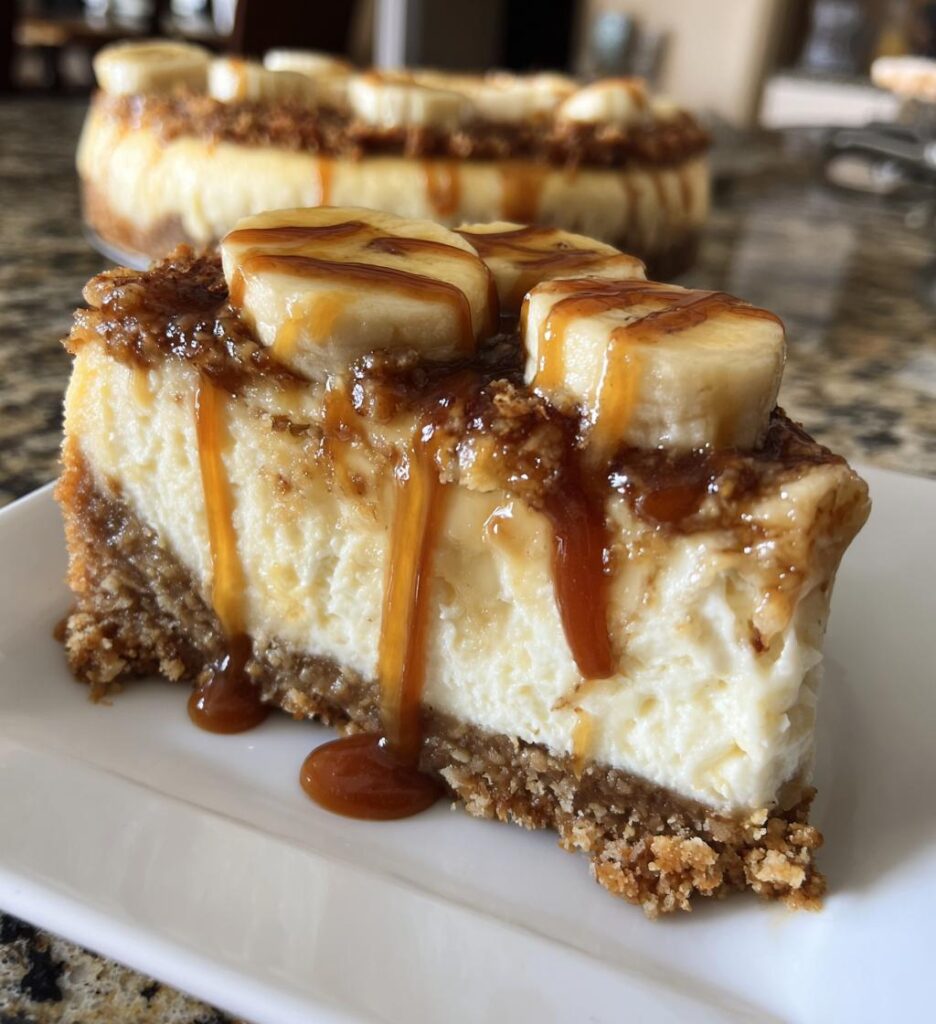 almond crust banana caramel cheesecake