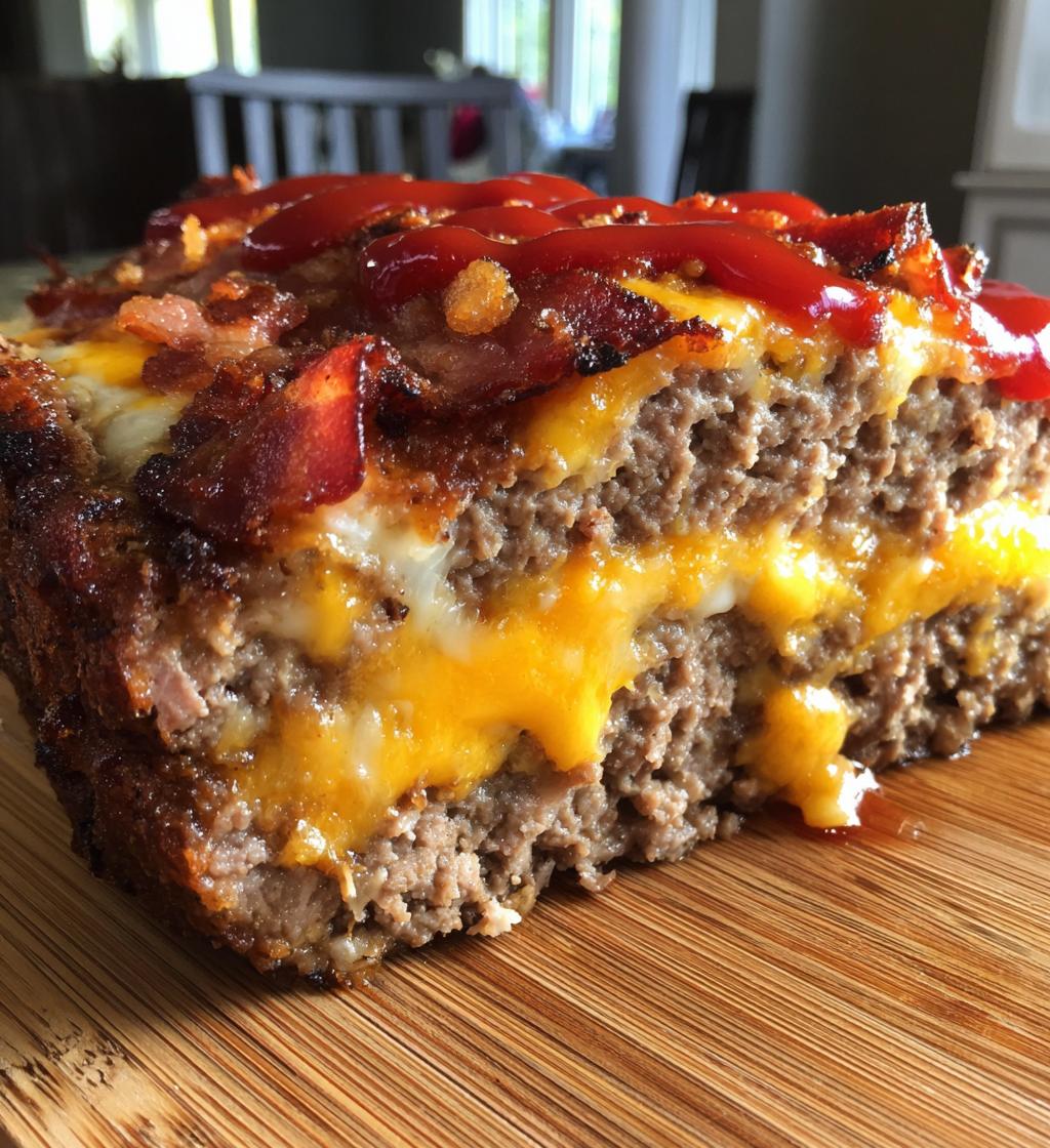 bacon cheeseburger meatloaf - detail 1