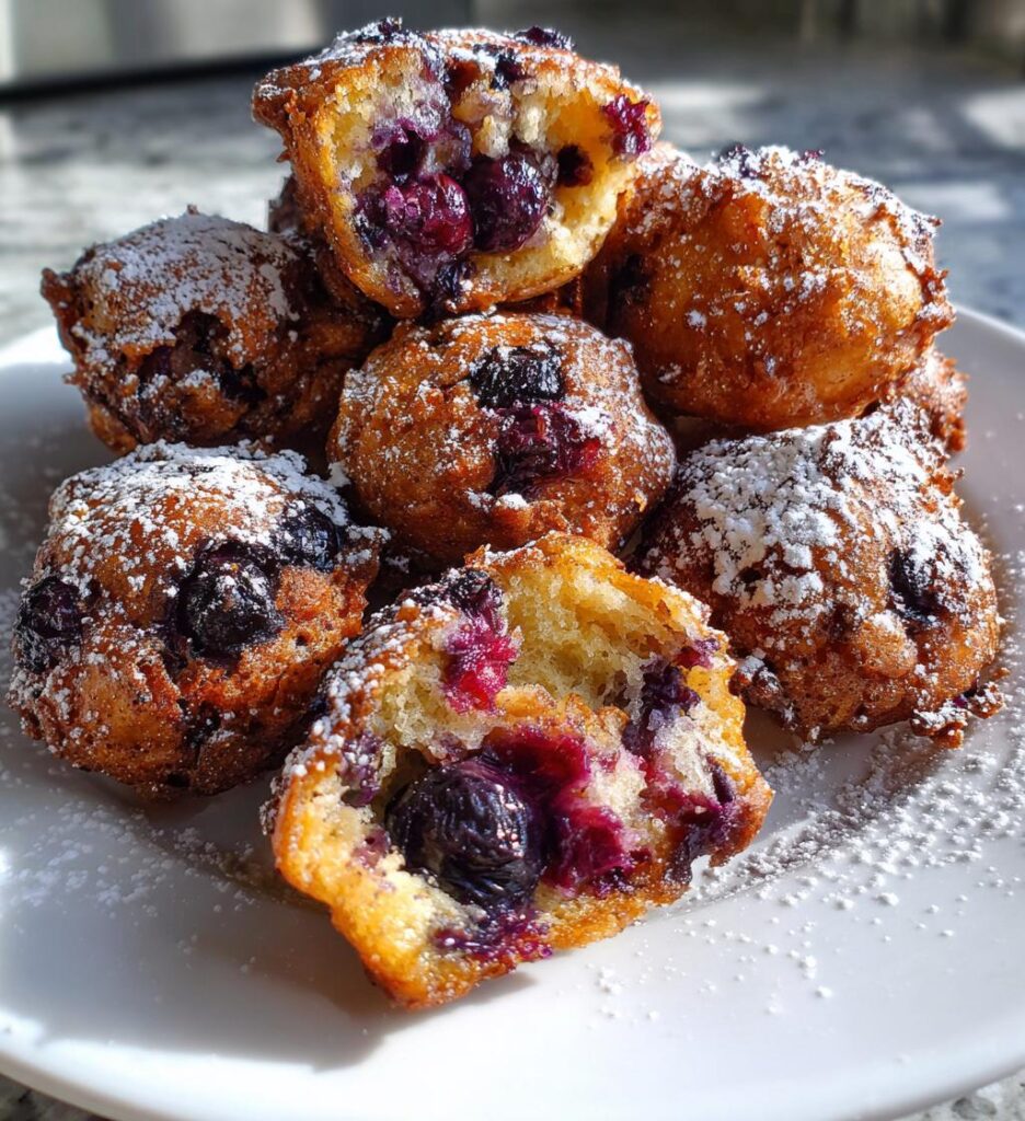 baked blueberry fritter bites